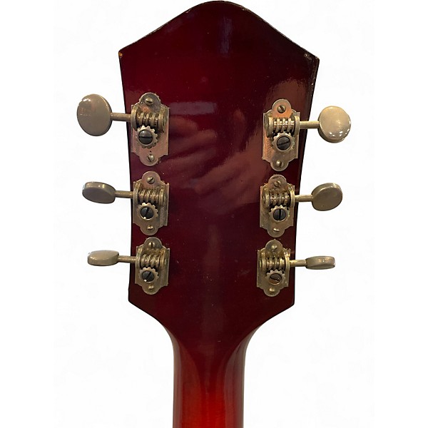 Vintage 1960s Silvertone 1454 Redburst Hollow Body Electric Guitar