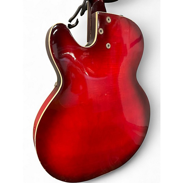 Vintage 1960s Silvertone 1454 Redburst Hollow Body Electric Guitar