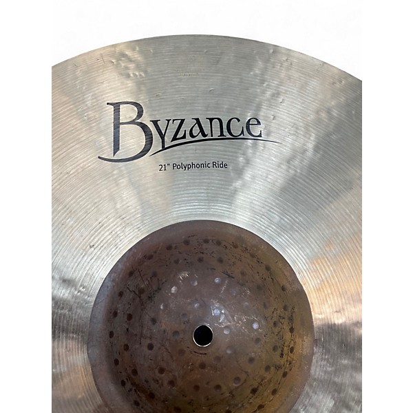 Used MEINL 21in Byzance polyphonic ride Cymbal