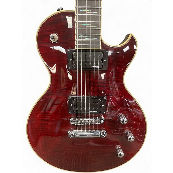 Used Schecter Guitar Research SOLO II SUPREME Flamed Red Burst Solid Body Electric Guitar