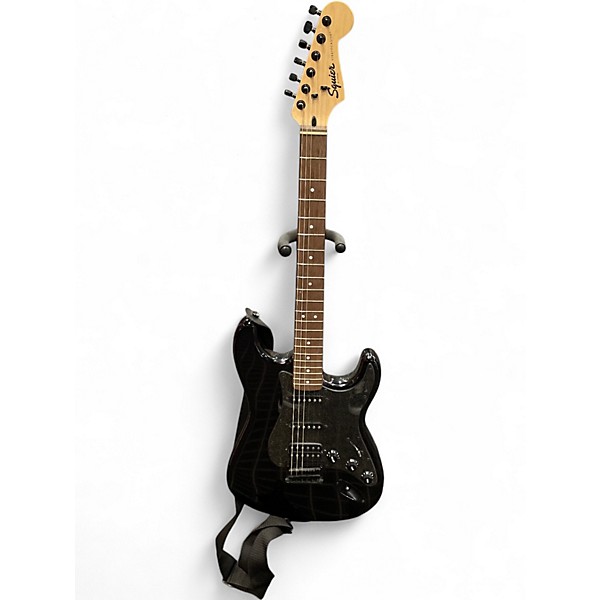 Used Squier Stratocaster HSS Black Solid Body Electric Guitar