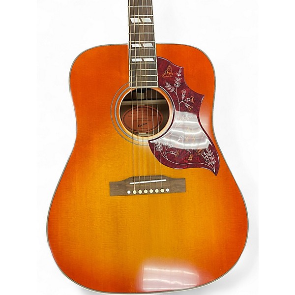 Used Epiphone INSPIRED BY GIBSON HUMMINGBIRD Cherry Sunburst Acoustic Electric Guitar