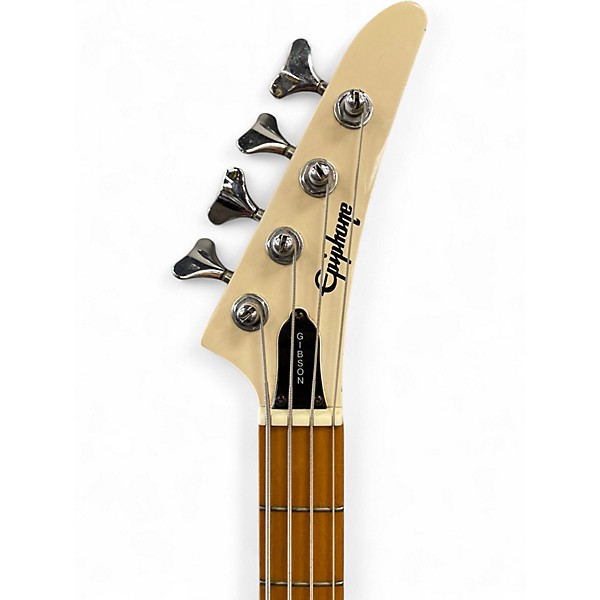 Used 1990s Epiphone Accubass Olympic White Electric Bass Guitar