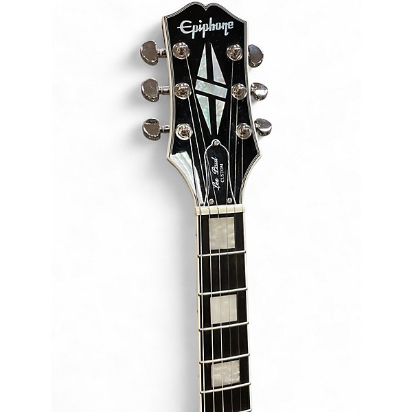 Used 2024 Epiphone Les Paul Custom Figured Blue Solid Body Electric Guitar