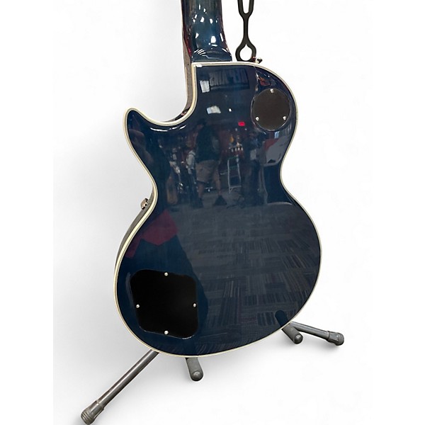 Used 2024 Epiphone Les Paul Custom Figured Blue Solid Body Electric Guitar
