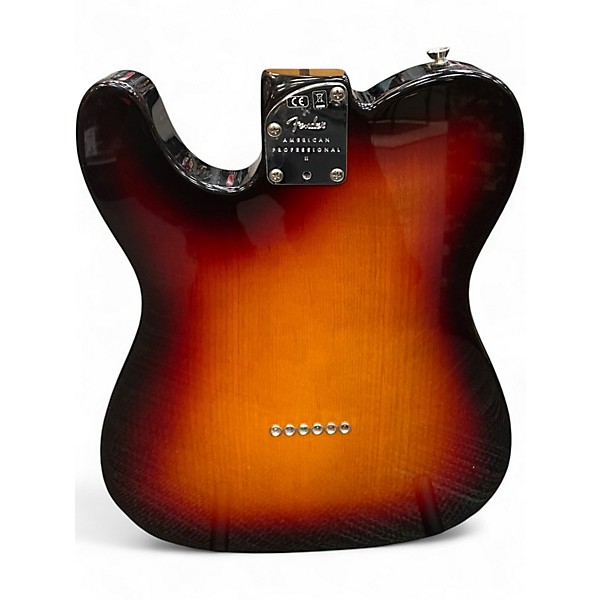 Used Fender American Professional II Telecaster 3 Tone Sunburst Solid Body Electric Guitar