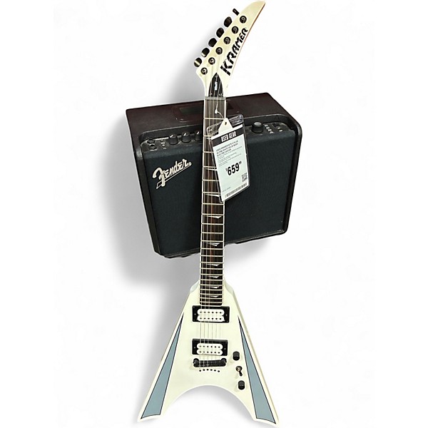 Used Kramer Nite-V Plus Alpine White Solid Body Electric Guitar