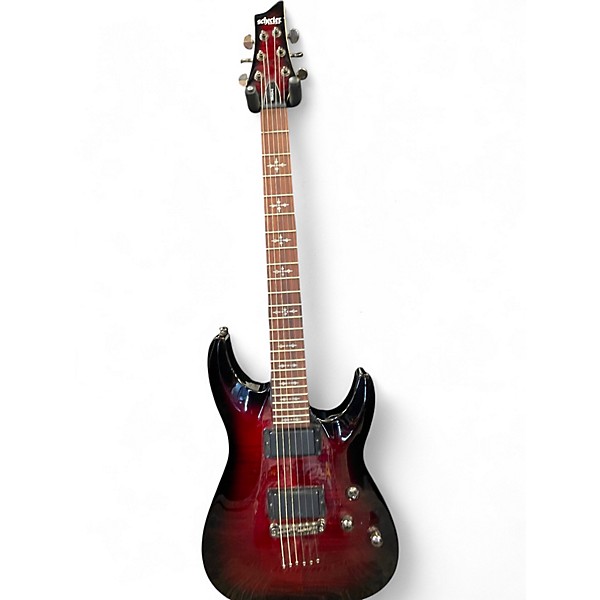 Used Schecter Guitar Research Demon 6 Dark Cherry Burst Solid Body Electric Guitar
