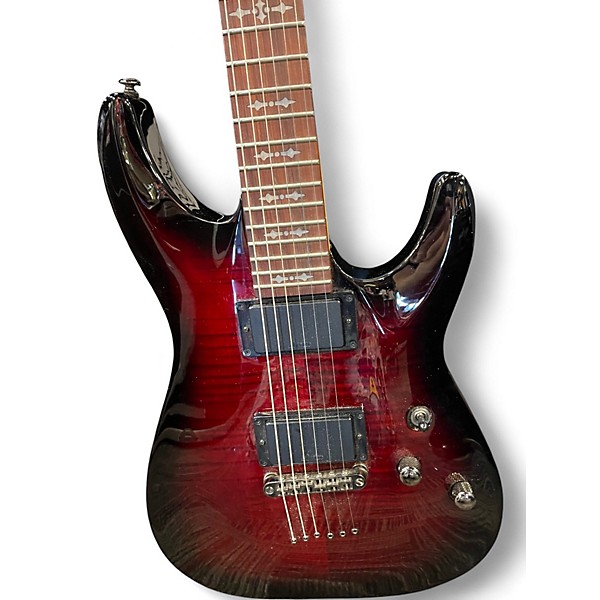 Used Schecter Guitar Research Demon 6 Dark Cherry Burst Solid Body Electric Guitar