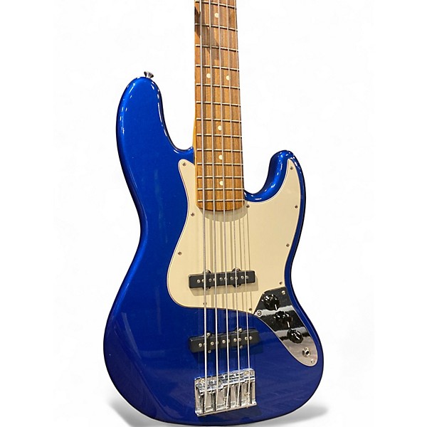 Used Fender Standard Jazz Bass V 5 String Blue Electric Bass Guitar