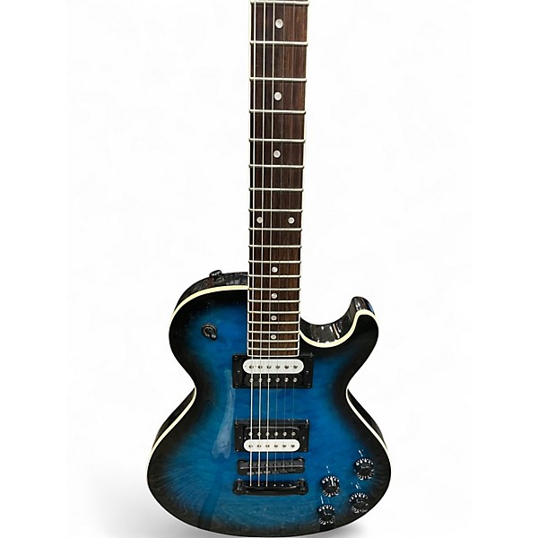 Used Dean Thoroughbred QUILTED BLUE MAPLE Solid Body Electric Guitar