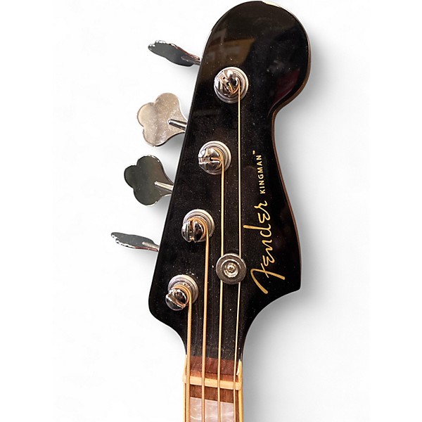 Used Fender Kingman Acoustic Electric Bass Black Acoustic Bass Guitar