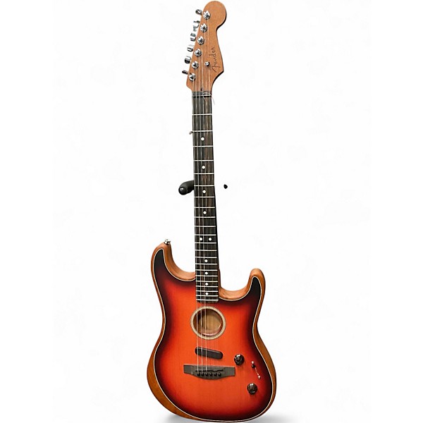 Used Fender American Acoustasonic Stratocaster 2 Tone Sunburst Acoustic Electric Guitar