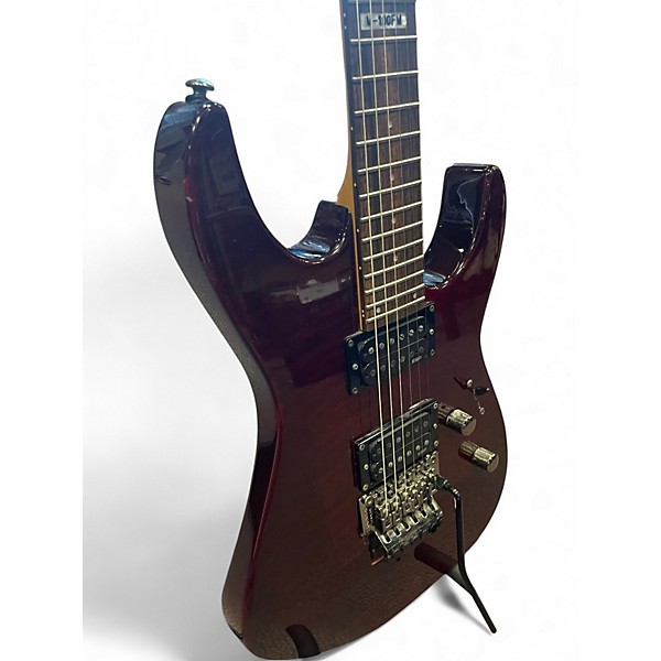 Used ESP LTD M100FM See Through Cherry Solid Body Electric Guitar