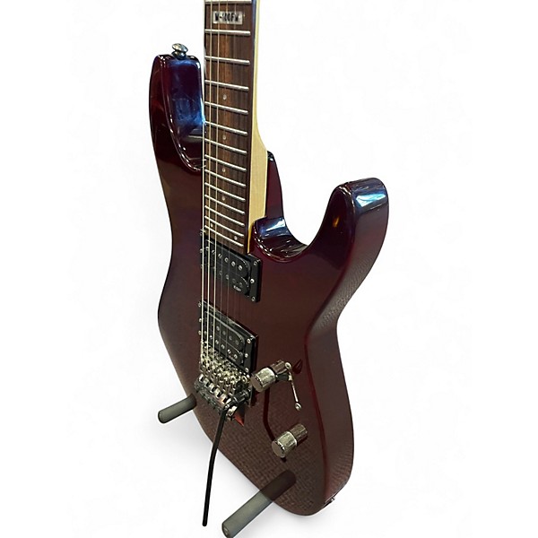Used ESP LTD M100FM See Through Cherry Solid Body Electric Guitar