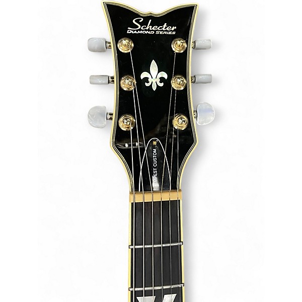 Used Schecter Guitar Research Tempest Custom Black and Gold Solid Body Electric Guitar