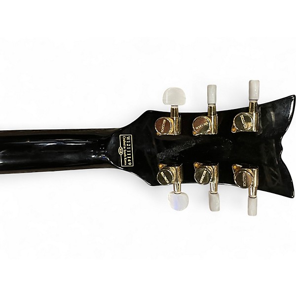 Used Schecter Guitar Research Tempest Custom Black and Gold Solid Body Electric Guitar