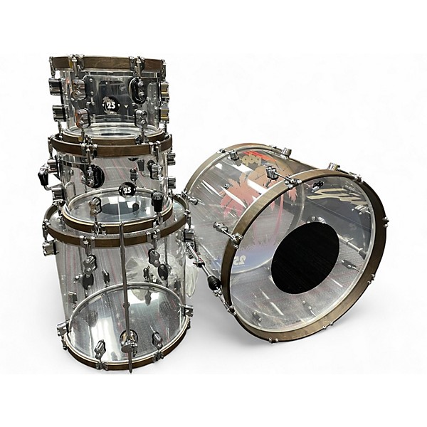 Used PDP by DW 4 Piece 25th Anniversary Acrylic Clear Acrylic Drum Kit