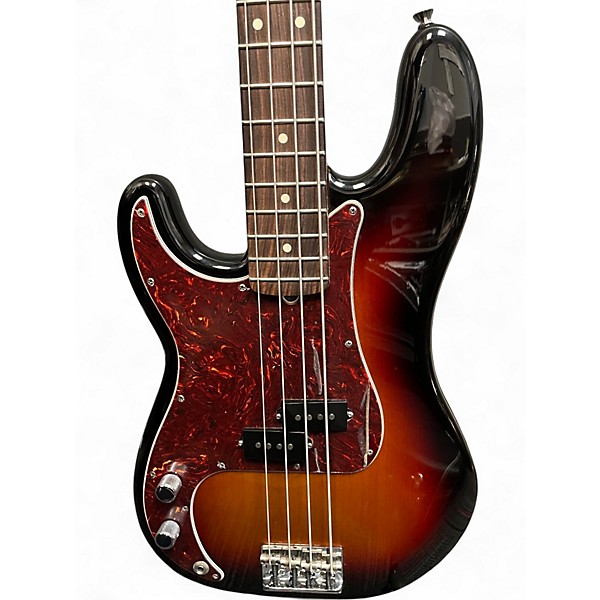 Used Fender American Standard Precision Bass Left Handed 3 Color Sunburst Electric Bass Guitar
