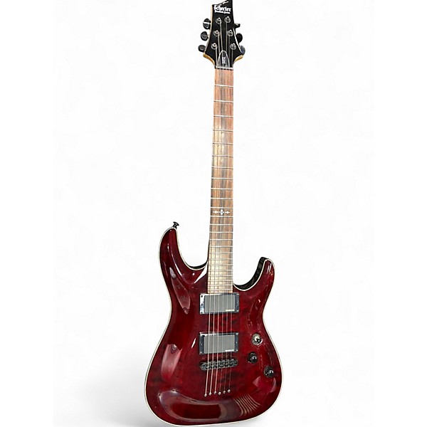 Used Schecter Guitar Research Damien Special Candy Apple Red Solid Body Electric Guitar