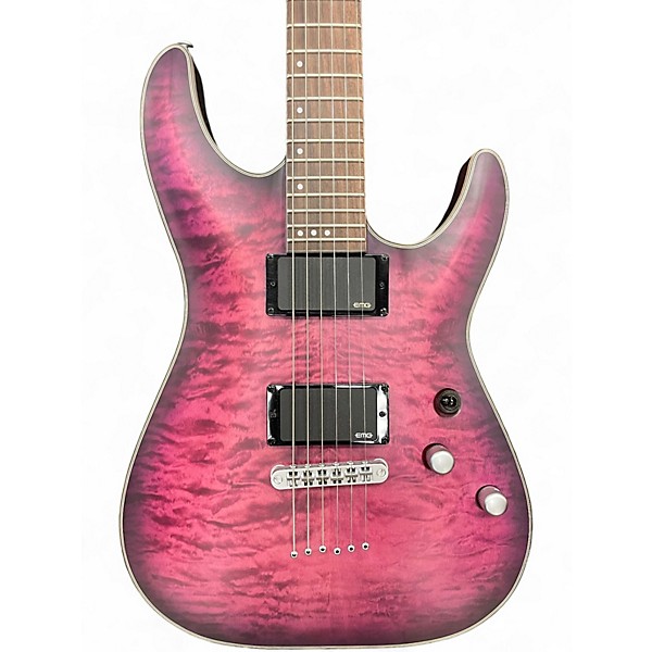 Used Schecter Guitar Research C1 Platinum SATIN PURPLE BURST Solid Body Electric Guitar