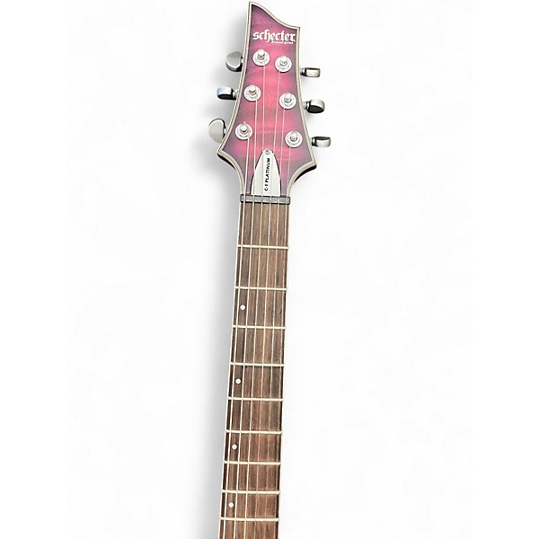 Used Schecter Guitar Research C1 Platinum SATIN PURPLE BURST Solid Body Electric Guitar