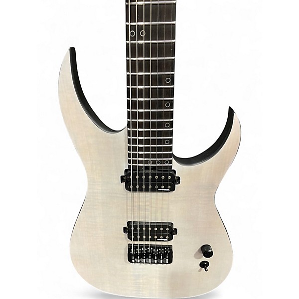 Used Schecter Guitar Research km-7 mk3 transparent white Solid Body Electric Guitar
