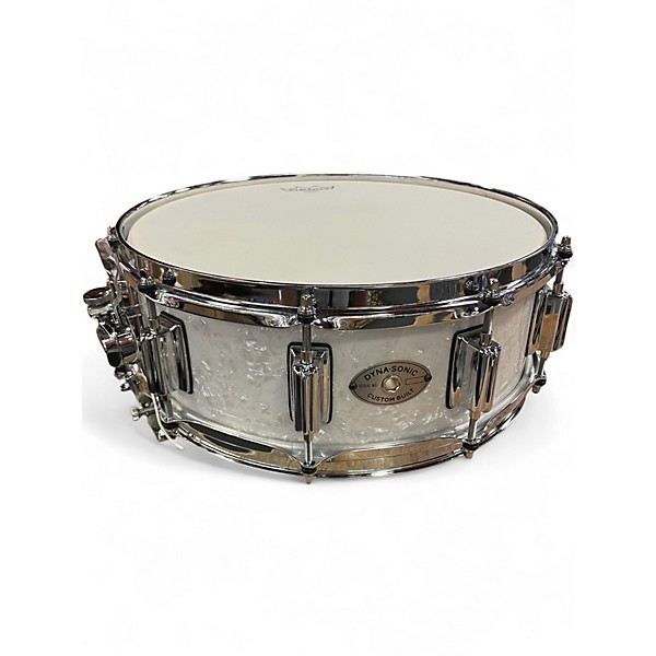 Used Rogers 14X5 Dyna-sonic White Marine Pearl Drum