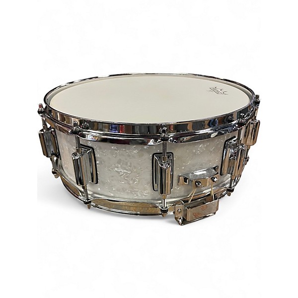 Used Rogers 14X5 Dyna-sonic White Marine Pearl Drum