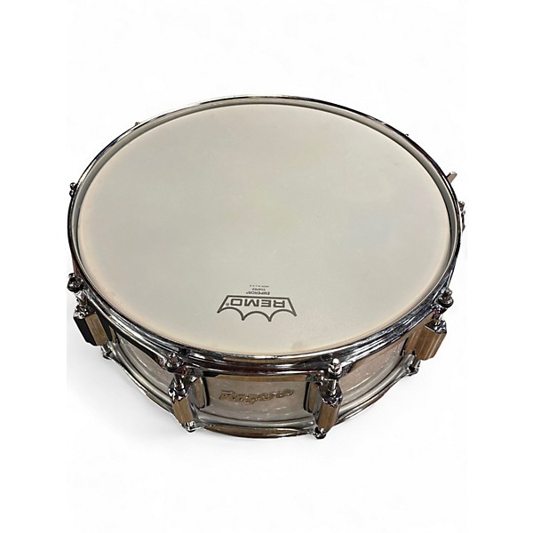 Used Rogers 14X5 Dyna-sonic White Marine Pearl Drum
