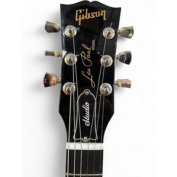 Used Gibson Les Paul Studio Black and White Solid Body Electric Guitar