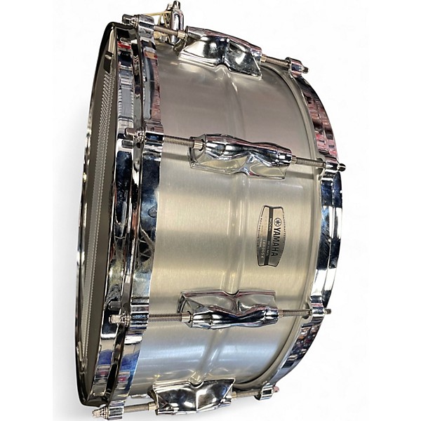 Used Yamaha 14in RAS1465 RECORDING CUSTOM SNARE Metallic Silver Drum