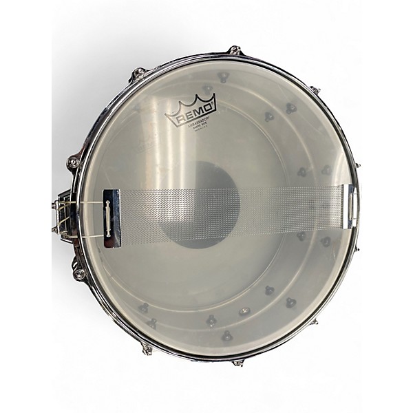 Used Yamaha 14in RAS1465 RECORDING CUSTOM SNARE Metallic Silver Drum