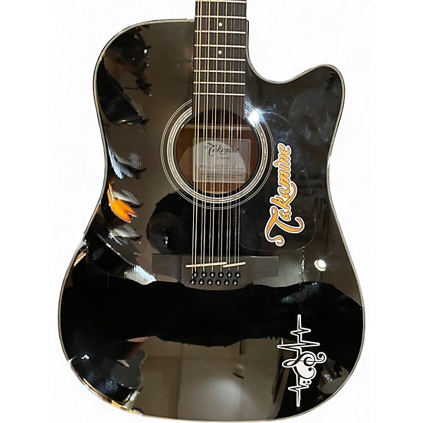 Used Takamine GD30CE-12 Black 12 String Acoustic Electric Guitar