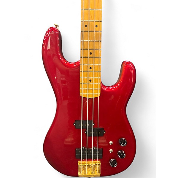 Used Kramer Pioneer Series Metallic Red Electric Bass Guitar