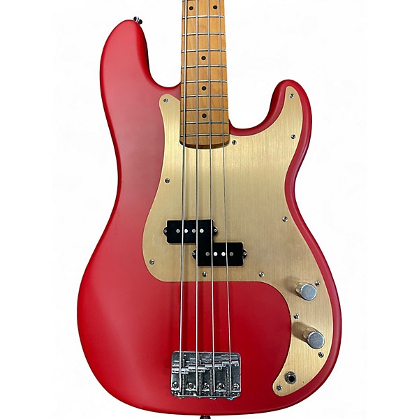 Used Squier Precision Bass 40th Anniversary Vintage Edition Dakota Red Electric Bass Guitar