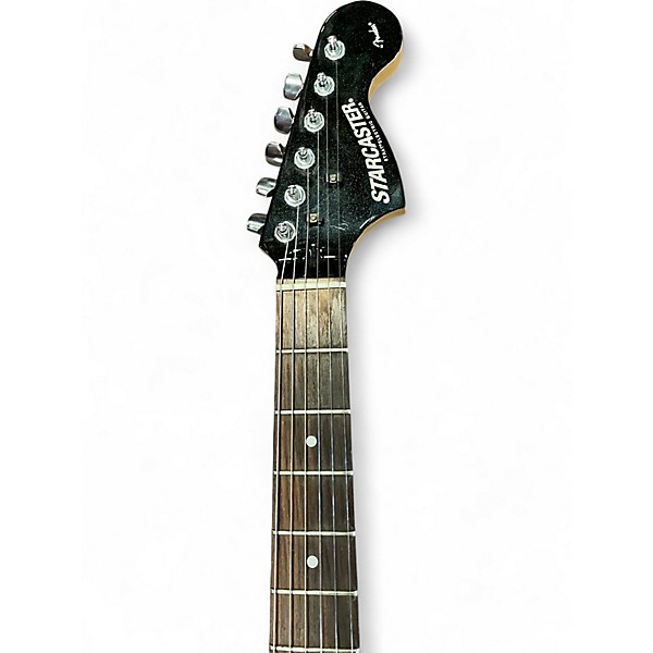 Used Starcaster by Fender Stratocaster Metallic Black Solid Body Electric Guitar