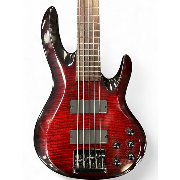 Used ESP LTD B305FM 5 String Red Electric Bass Guitar