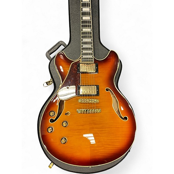 Used Ibanez AS93 Artcore Left Handed Brown Sunburst Hollow Body Electric Guitar