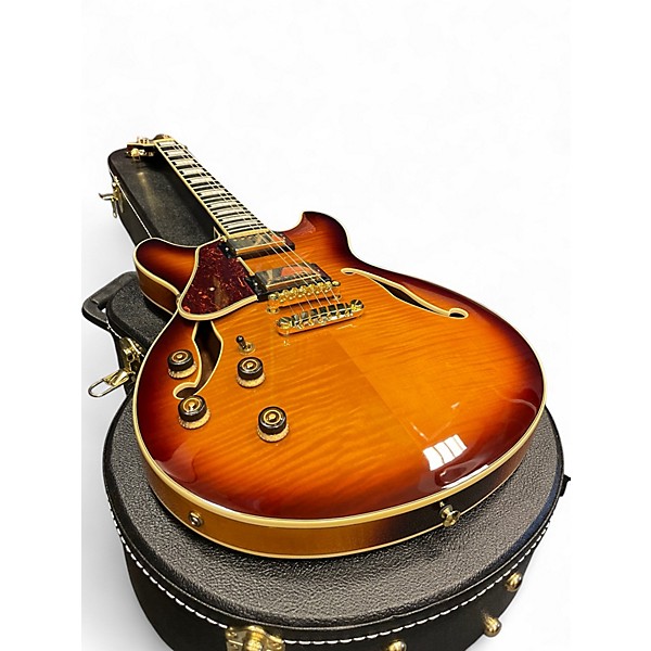 Used Ibanez AS93 Artcore Left Handed Brown Sunburst Hollow Body Electric Guitar