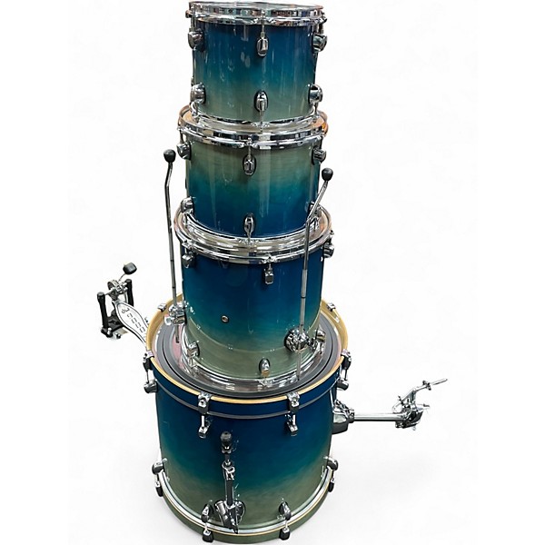 Used Mapex 4 Piece Meridian Birch Indigo Mist Drum Kit