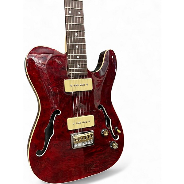 Used Iyv Semi Hollow T Style Trans Red Hollow Body Electric Guitar