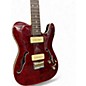Used Iyv Semi Hollow T Style Trans Red Hollow Body Electric Guitar