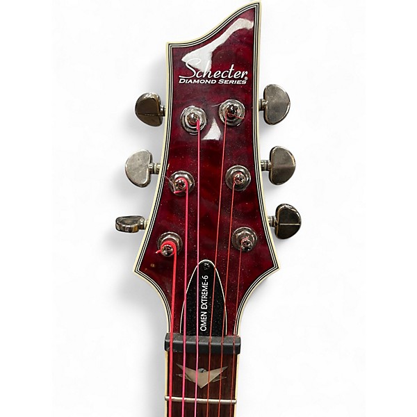 Used Schecter Guitar Research Omen Extreme 6 Crimson Red Trans Solid Body Electric Guitar