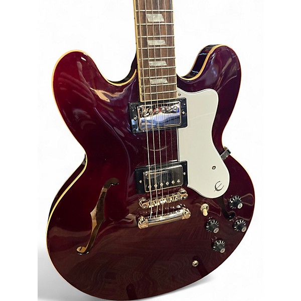 Used 2023 Epiphone Noel Gallagher Riviera Burgundy Hollow Body Electric Guitar