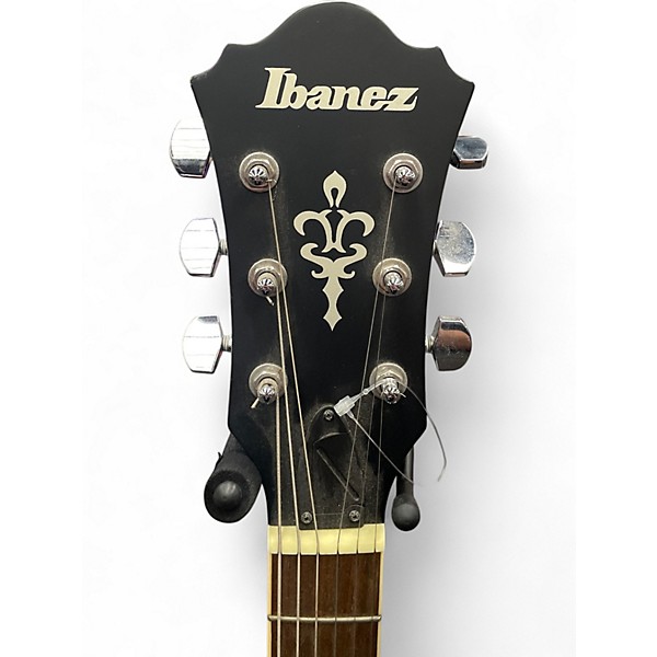 Used Ibanez AS53 Trans Black Hollow Body Electric Guitar