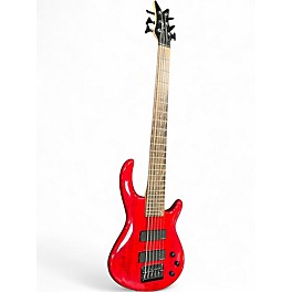 Used 2000s Dean Edge Q6 Crimson Red Trans Electric Bass Guitar