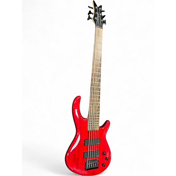 Used 2000s Dean Edge Q6 Crimson Red Trans Electric Bass Guitar