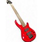 Used 2000s Dean Edge Q6 Crimson Red Trans Electric Bass Guitar
