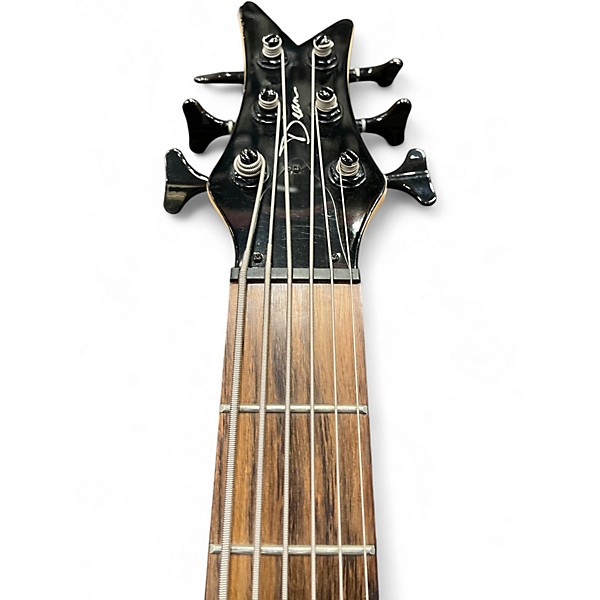 Used 2000s Dean Edge Q6 Crimson Red Trans Electric Bass Guitar